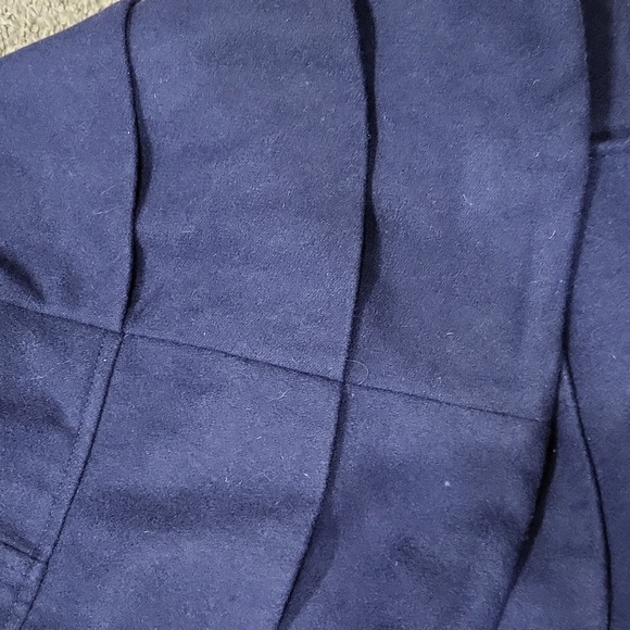 EUC New York Company women's navy blue belted wool blend pea coat wrapcoat layer - Picture 13 of 13